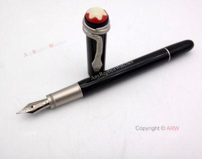 New Fake Mont blanc Fountain Pen Rouge Et Noir Special Edition Black Pen